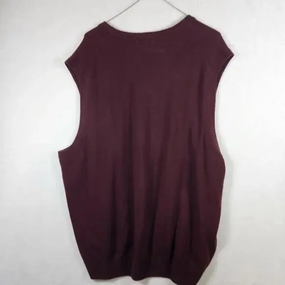 Dockers Maroon Argyle Sweater Vest Mens Size 2XL Acrylic - Picture 5 of 5